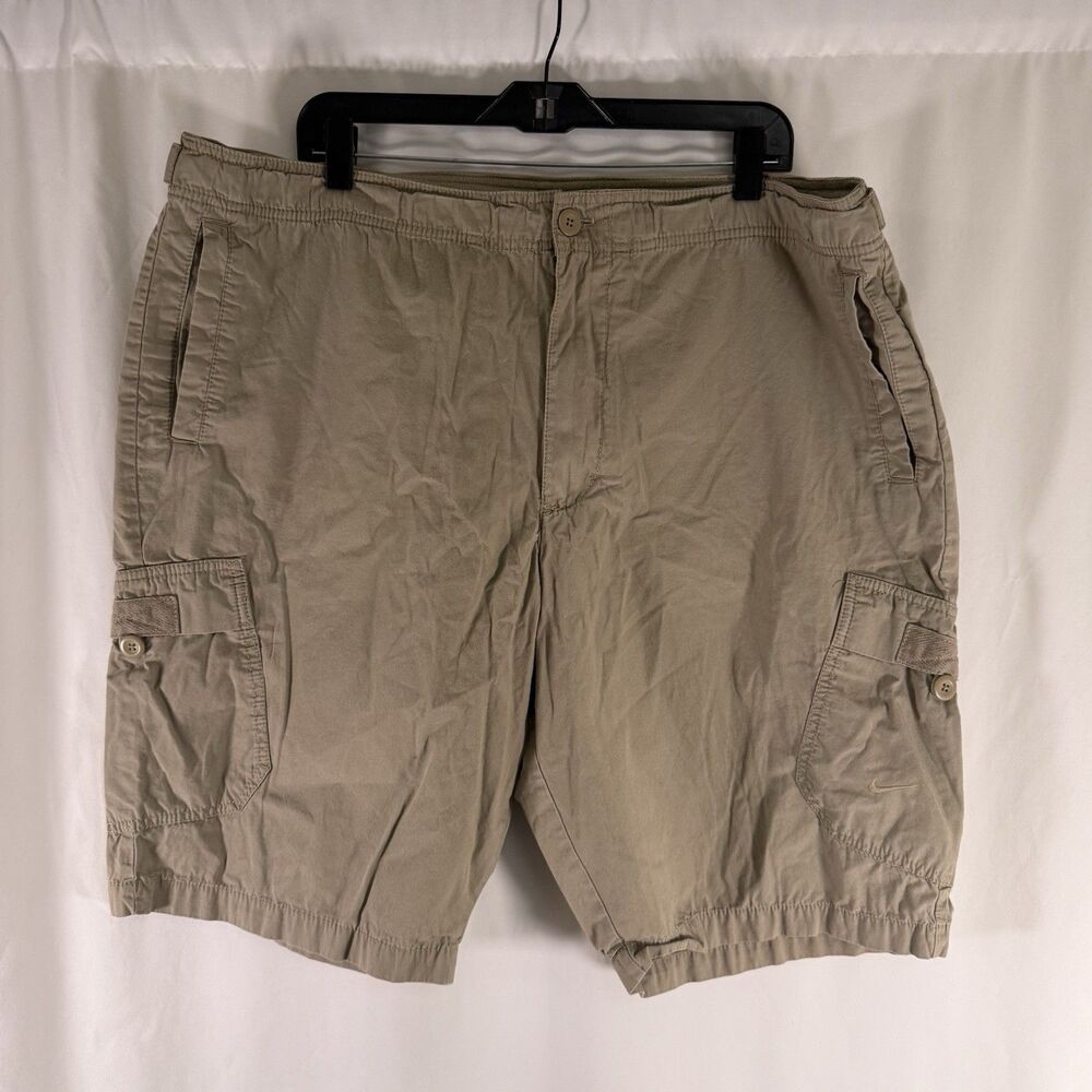 Nike The Athletic Dept Cargo Shorts Men's XXL Tan Brown Pockets Drawstring
